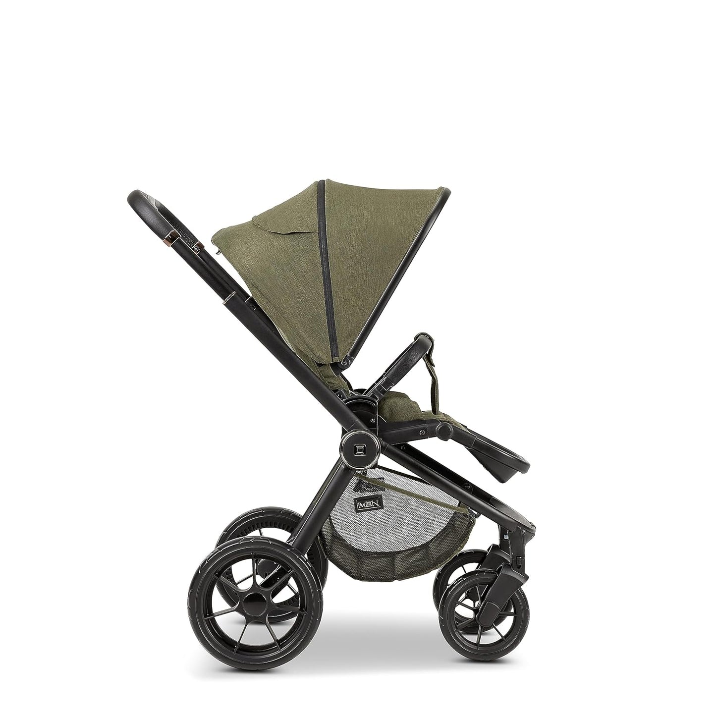 MOON Buggy SPORT, Moss Green/Melange, Sportwagen-Buggy mit Liegefunktion, bis 22kg, UV-Schutz 50+, zusammenklappbar, großer Korb, Kollektion 2024