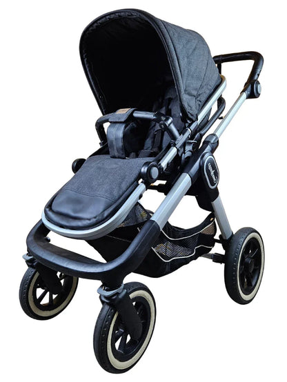 Emmaljunga - NXT90 Flat Outdoor Buggy Kinderwagen (Gestell und Sportsitz) - Schwarz in gutem Zustand