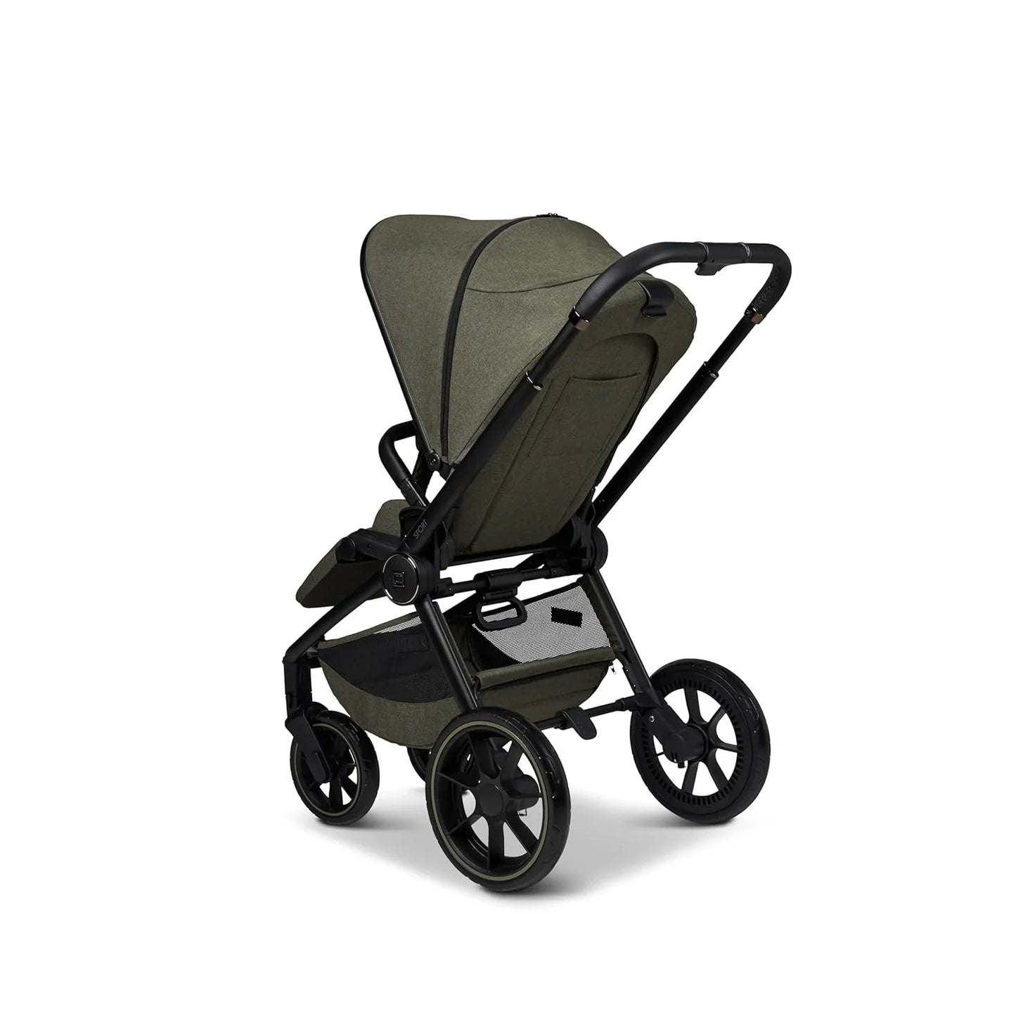 MOON SPORT moss/melange, Sportwagen-Buggy mit Liegefunktion, bis 22kg, UV-Schutz 50+, zusammenklappbar, großer Korb, Kollektion 2025
