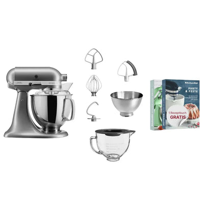 KitchenAid 4,8 L 5KSM175 Artisan Küchenmaschine Glasset mit Glasschüssel