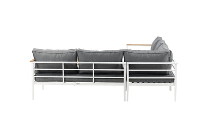 Lounge Set Puerto – aus Metall mit Teakholz-Details, inkl. Kissen