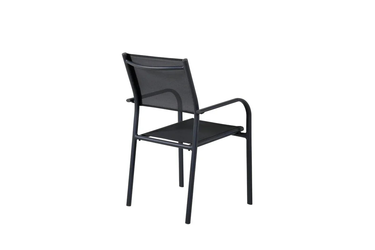 2er Set Gartenstuhl Ira - elegante schwarze Optik aus Aluminium