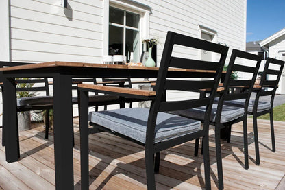 2er Set Gartenstuhl Tala - aus schwarzem Aluminiumgestell inklusive Kissen
