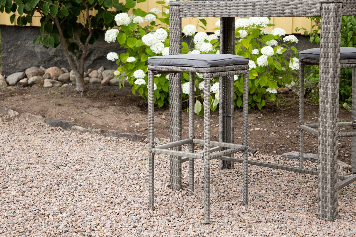 Gartenstuhl Henry - aus Rattan in Grau