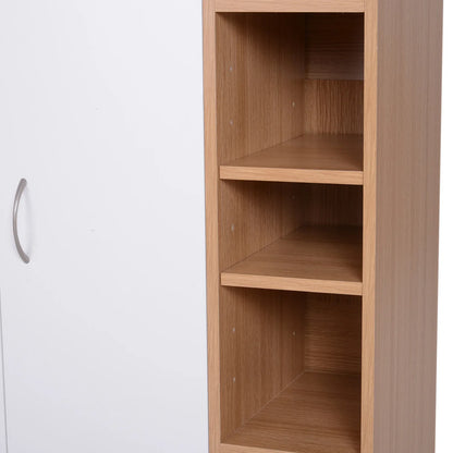 HOMCOM Konsolenschrank Niedriger Schrank Multifunktionaler Stauraumorganisator für Küche, Esszimmer, Wohnzimmer, Badezimmer mit Türen und verstellbaren Regalen 80x32x91 cm