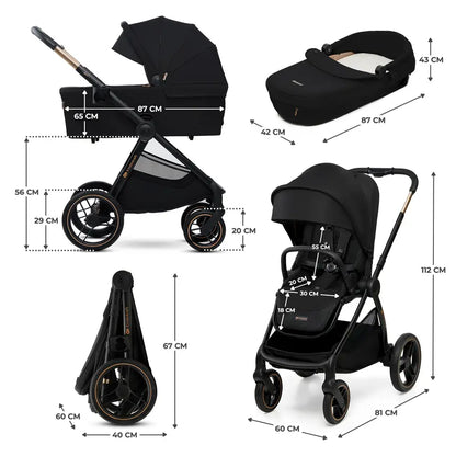 B-Ware Kinderkraft Kinderwagen Buggy Nea 2.0 Midnight Black All Terrain Verstellbar
