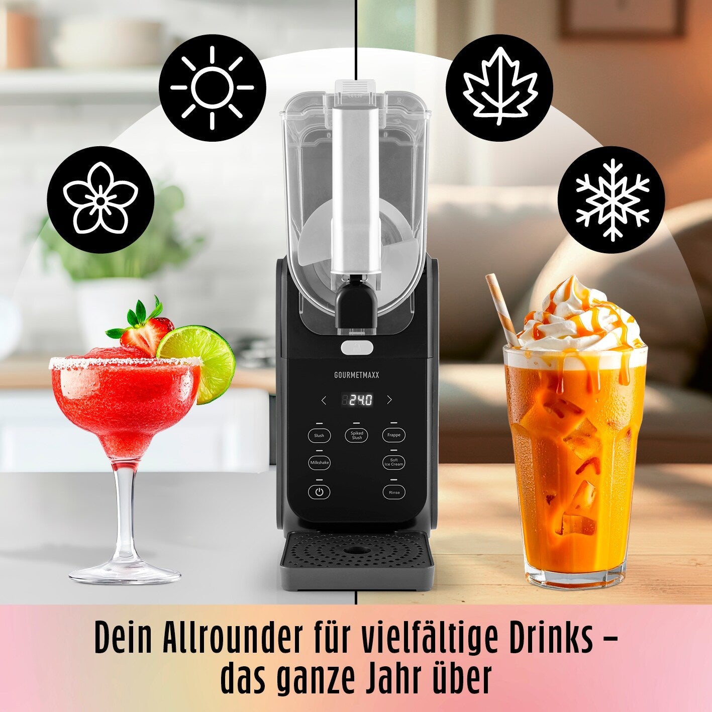 GOURMETmaxx Slushy Ice Maker 200W schwarz/grau