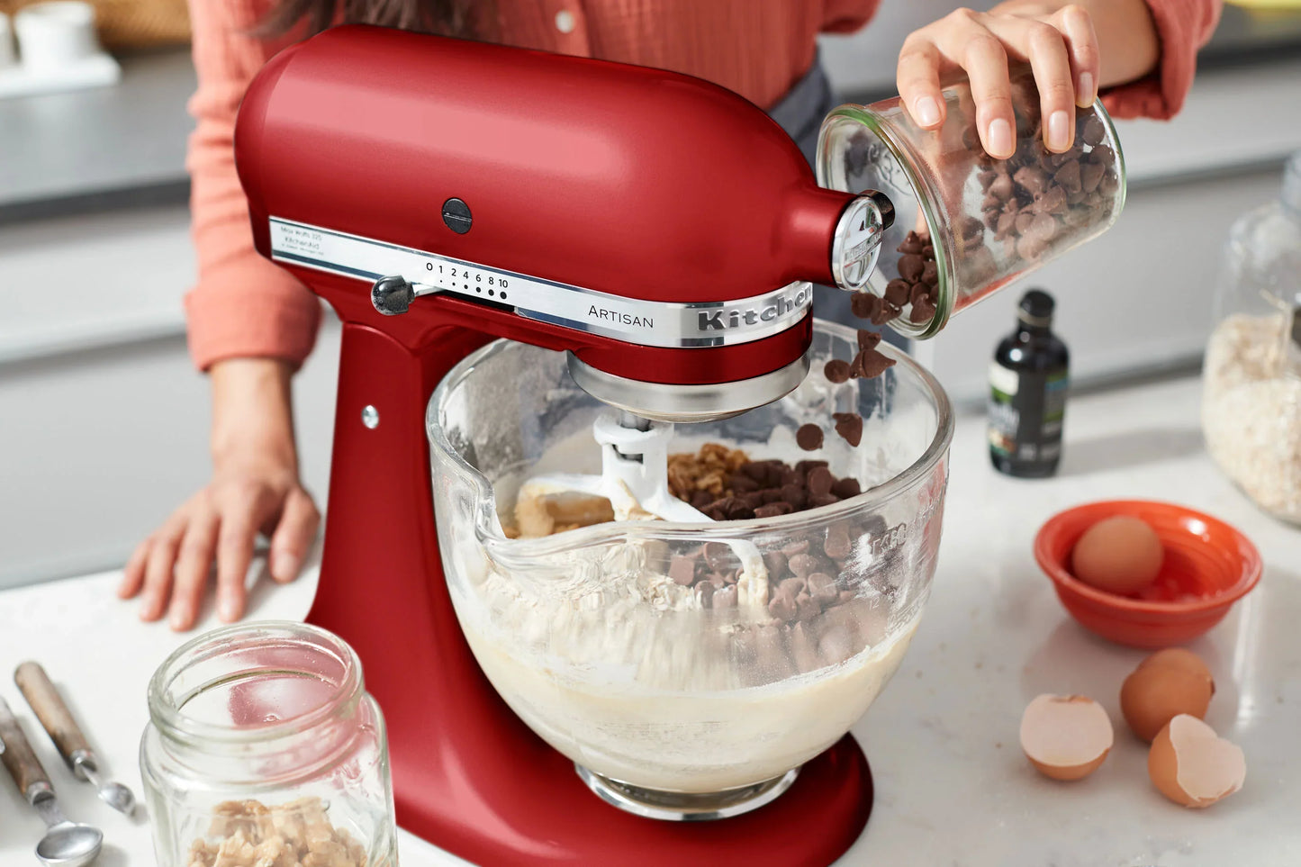 KitchenAid 4,8 L 5KSM175 Artisan Küchenmaschine Glasset mit Glasschüssel