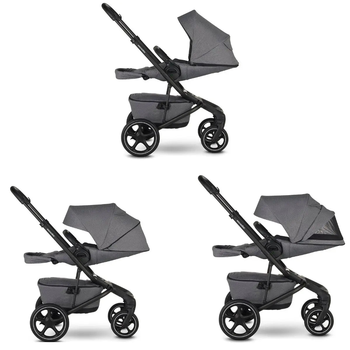 B-Ware Easywalker Kinderwagen Buggy Jimmey Iris Grey Kinderwagen Sitz Grau Einkaufskorb