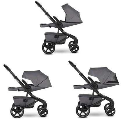 B-Ware Easywalker Kinderwagen Buggy Jimmey Iris Grey Kinderwagen Sitz Grau Einkaufskorb