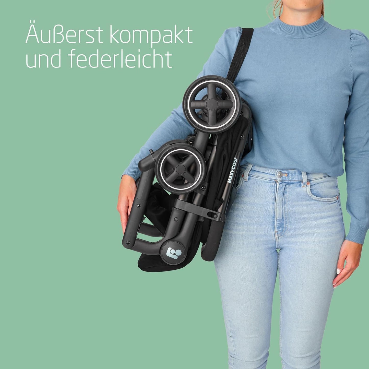 Maxi-Cosi Lara2 Baby Kinderwagen, 0–4 Jahre, 0–22 kg, federleichter, kompakter Buggy, 3 Liegepositionen, flache Liegeposition, klein zusammenklappbar, Schultergurt