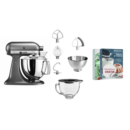 KitchenAid 4,8 L 5KSM175 Artisan Küchenmaschine Glasset mit Glasschüssel