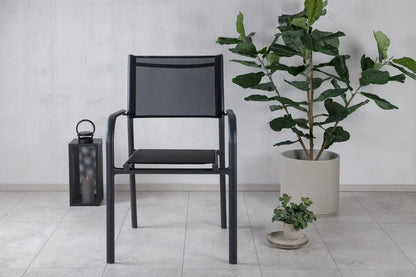 2er Set Gartenstuhl Ira - elegante schwarze Optik aus Aluminium