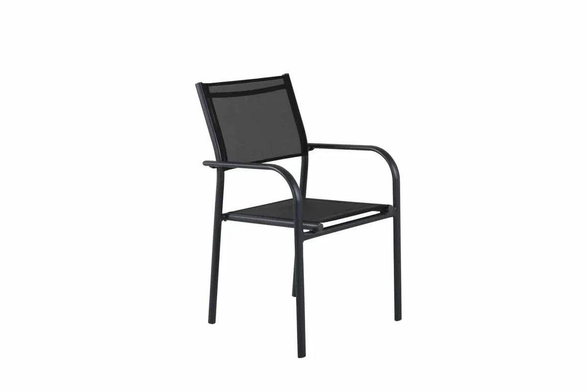 2er Set Gartenstuhl Ira - elegante schwarze Optik aus Aluminium