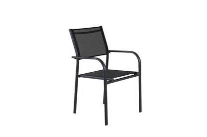 2er Set Gartenstuhl Ira - elegante schwarze Optik aus Aluminium