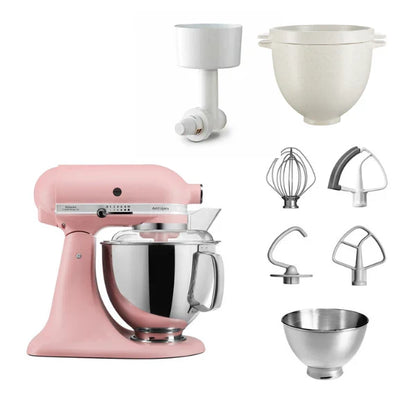 KitchenAid 4,8 L 5KSM175 Artisan Küchenmaschine Breadlover mit Messerschmidt Getreidemühlenvorsatz + Brotbackschüssel