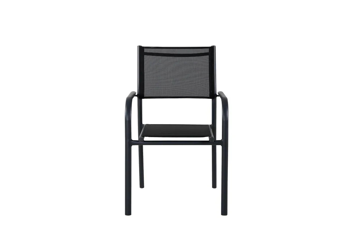 2er Set - Gartenstuhl Ronda aus Textilene und Aluminiumgestell in Schwarz