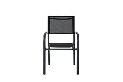 2er Set - Gartenstuhl Ronda aus Textilene und Aluminiumgestell in Schwarz