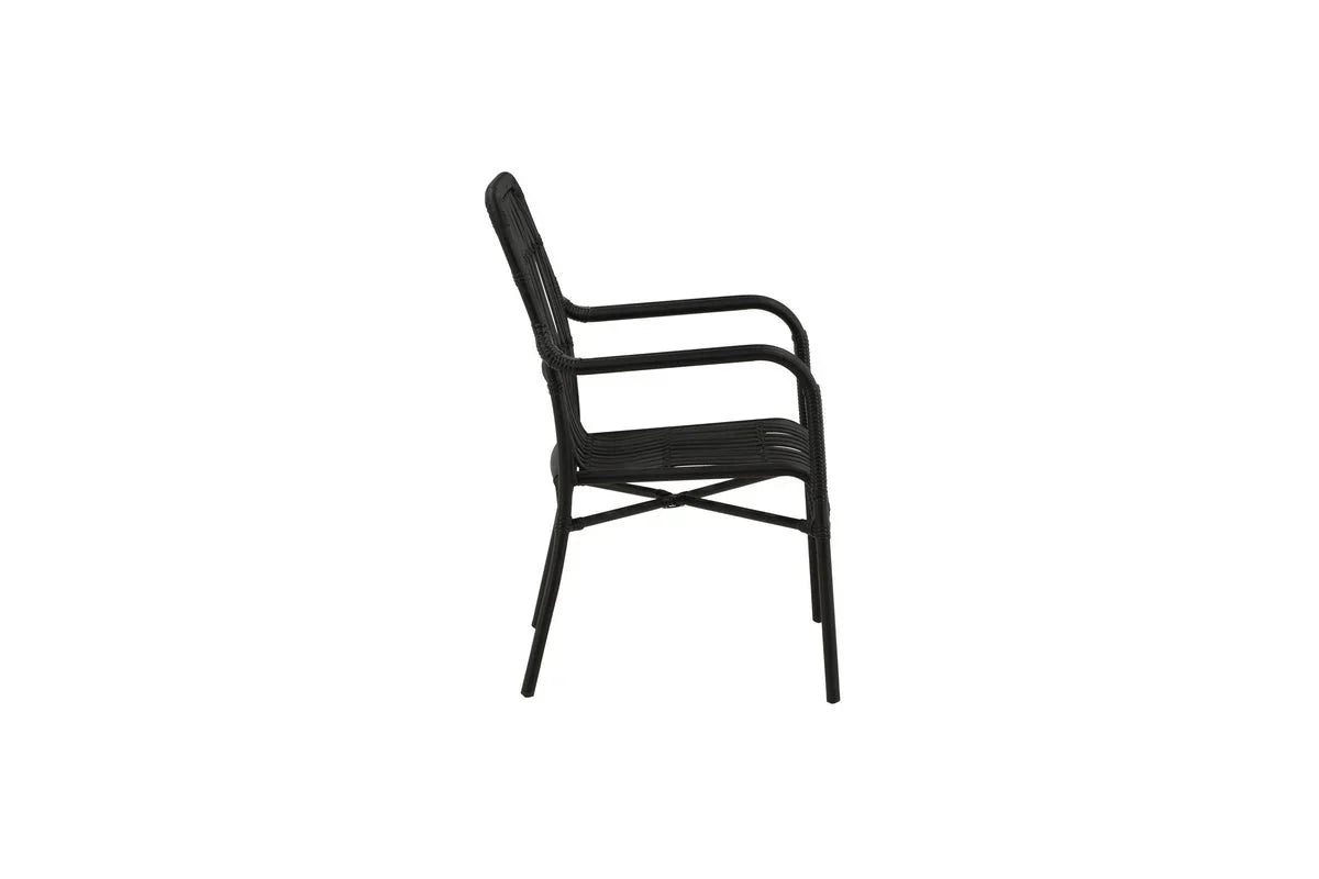 Gartenstuhl Tivaro - aus Rattan in Schwarz