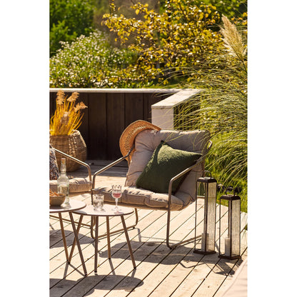 Garten Lounge Set Sandira – mit Stahlgestell in Sand und dicken Sitzpolstern
