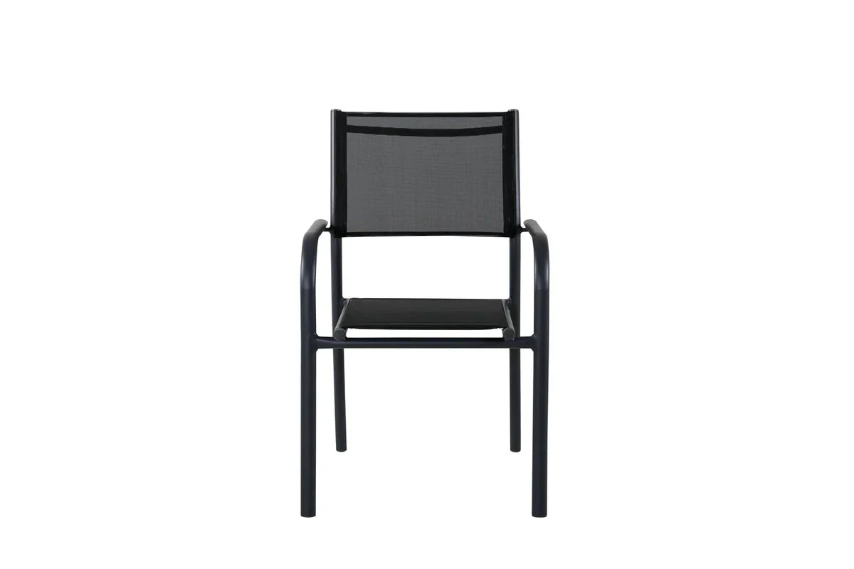 2er Set Gartenstuhl Ira - elegante schwarze Optik aus Aluminium