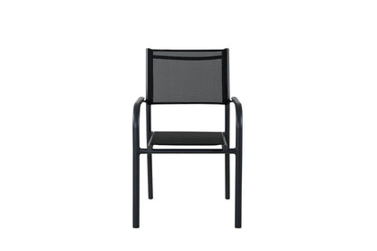 2er Set Gartenstuhl Ira - elegante schwarze Optik aus Aluminium