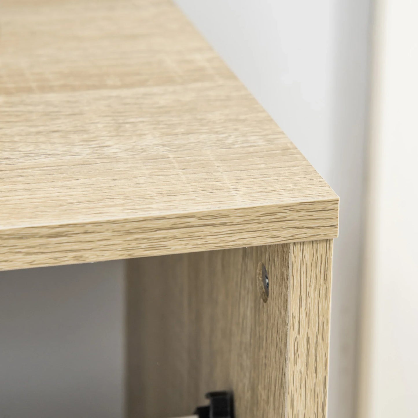 HOMCOM Schuhschrank aus Holz mit 2 Klapptüren und 4 Ablagefächern für 8 Paar Schuhe für Flur, Diele, Schlafzimmer 62,5x26x81 cm Weiß und Natur