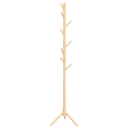 HOMCOM Freistehender Kleiderständer mit 8 Haken - Holz Kleiderbaum für Flur, Eingangsbereich, Schlafzimmer 40x40x165 cm Natur