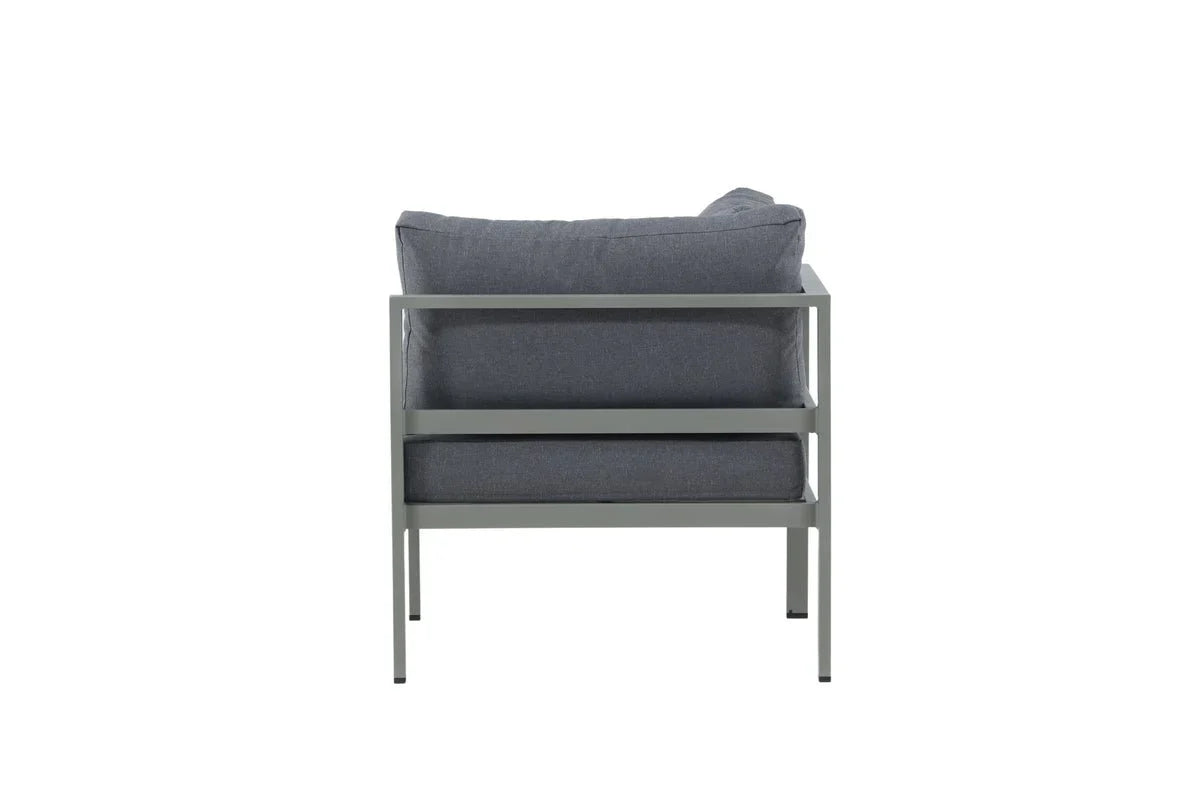 Gartenbank Eckmodul Borelio - Aus Aluminium in den Farben Khaki und Beige