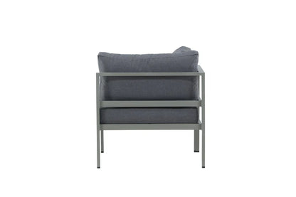 Gartenbank Eckmodul Borelio - Aus Aluminium in den Farben Khaki und Beige