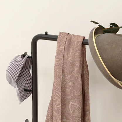 HOMCOM Garderobenständer, Kleiderständer mit Ablagen und Haken, Jackenständer, moderner Garderobe für Kleidung, Hut, Tasche, für Flur, Wohnzimmer, Schwarz