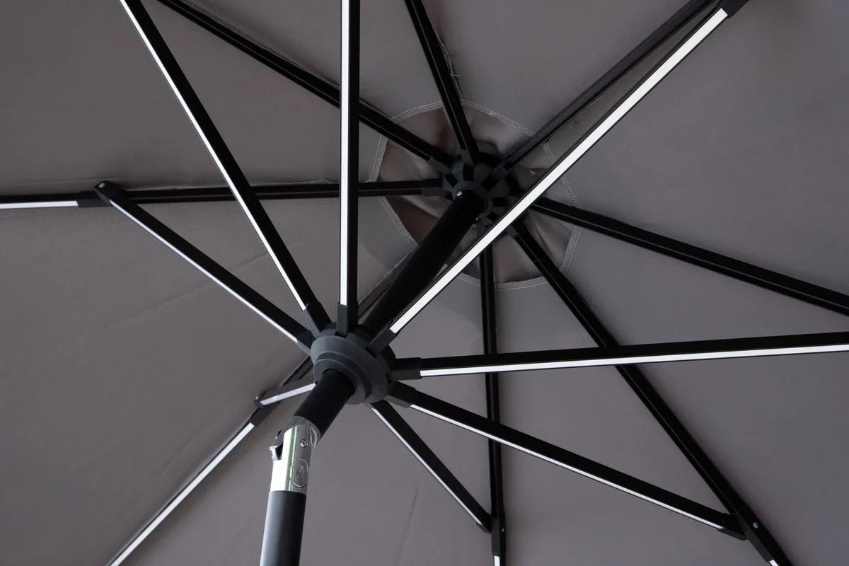 Sonnenschirm Lightning – Ø270 cm in wahlweise Schwarz oder Grau