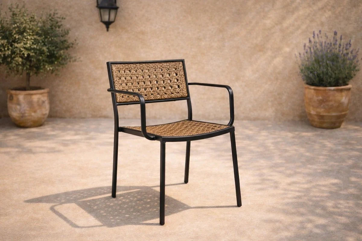 4er Set - Gartenstuhl Marave aus Rattan inkl. Kissen