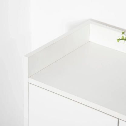 HOMCOM Moderner Schuhschrank mit 2 Türen und 4 Regalen für 12 Paar Schuhe, Ideal für Eingangsbereich, Wohnzimmer, Schlafzimmer 60x30x92 cm Weiß