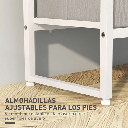 HOMCOM Garderobenständer für Flur mit 3 Stoffschubladen, Kleiderstange und Ablage für Flur, Schlafzimmer, Wohnzimmer 58,5x30x178 cm Natur