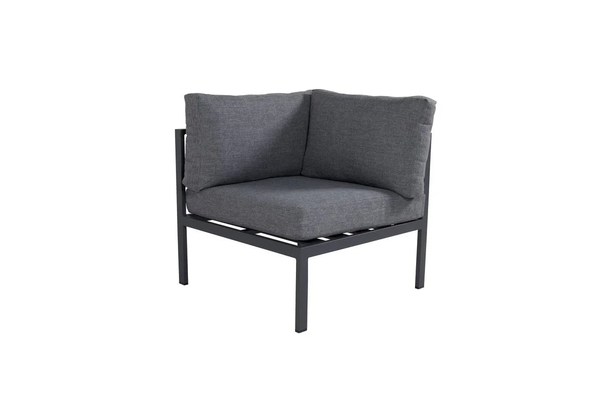 Gartenbank Eckmodul Nero - Aus Aluminium in Schwarz, Braun und Beige