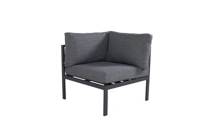 Gartenbank Eckmodul Nero - Aus Aluminium in Schwarz, Braun und Beige