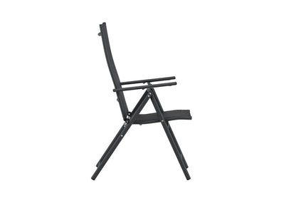 2er Set Gartenstuhl Miro - klappbarer Stuhl in Beige oder Schwarz aus Stahl und Textilene