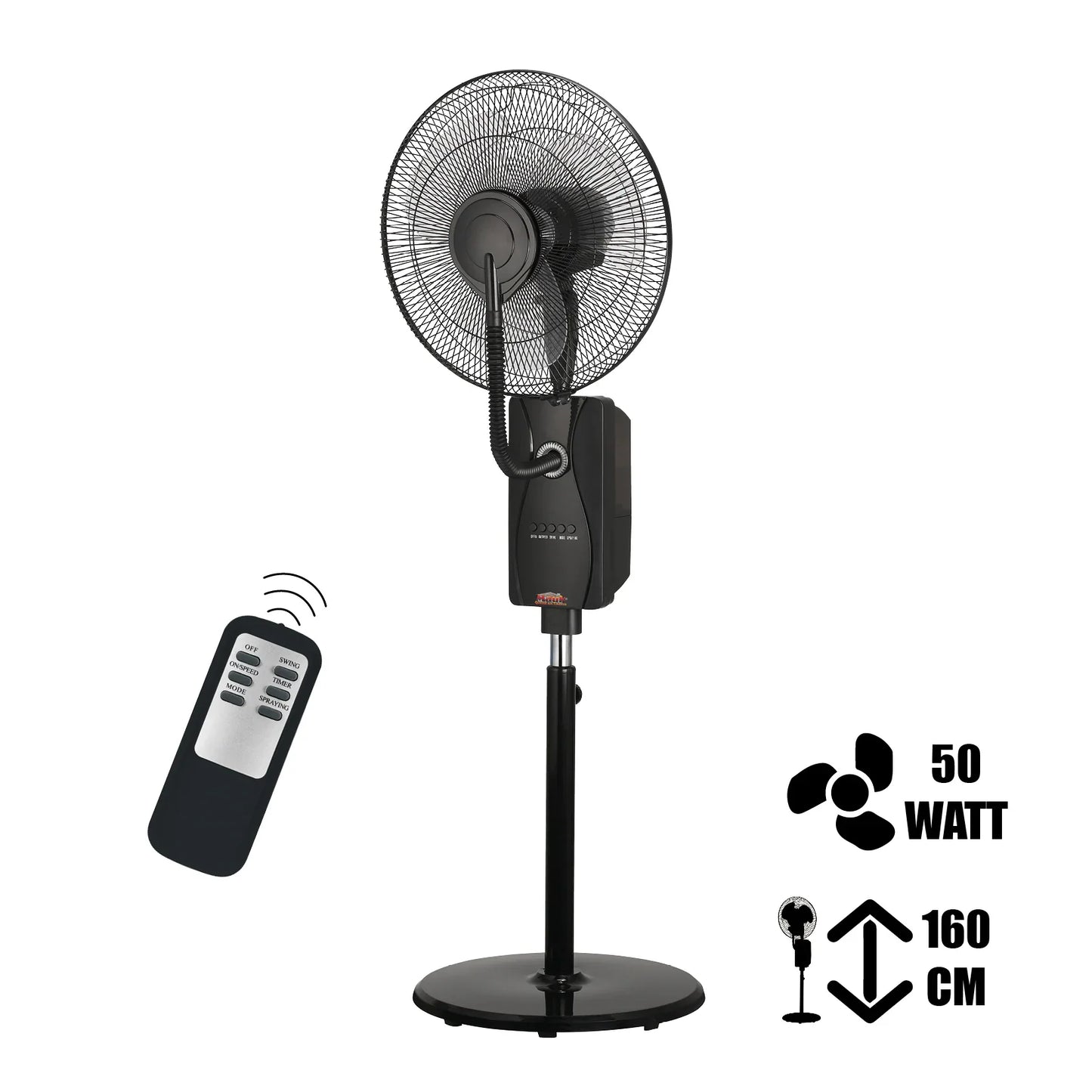 MAUK 16" Ventilator mit Sprüh - Nebel - Kühlung 80W