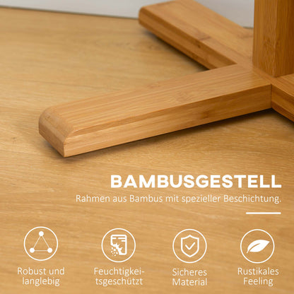 HOMCOM Kleiderständer mit 8 Haken, Bambus Kleiderständer für Schlafzimmer, Ausstellungen, Waschraum, Naturholz