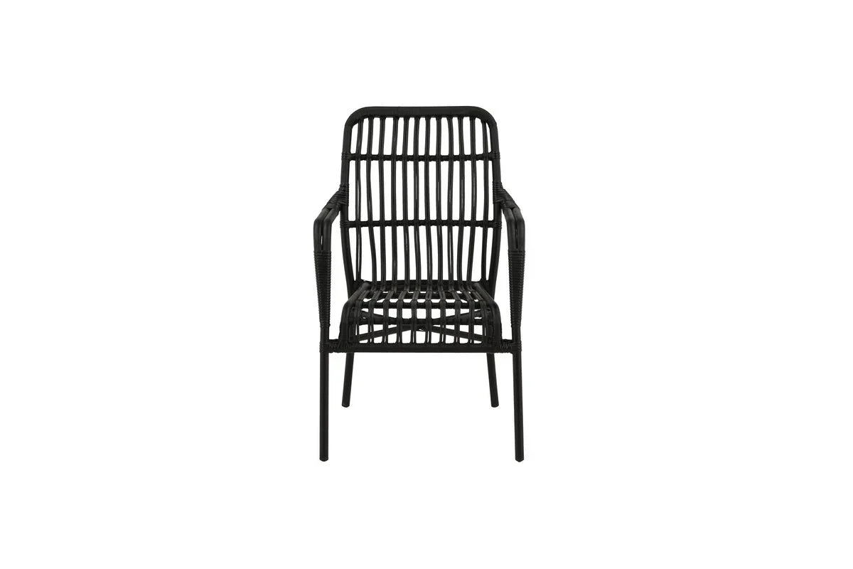Gartenstuhl Tivaro - aus Rattan in Schwarz