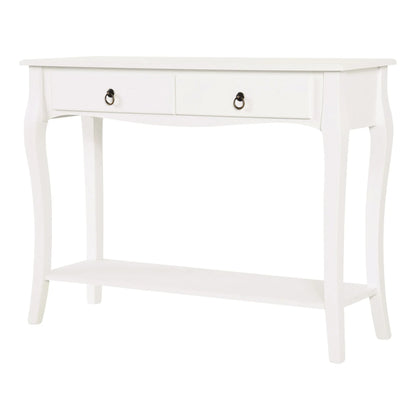 HOMCOM Konsolentisch Sideboard für Wohnzimmer und Flur, Akzenttisch mit Schubladen und Regal, elegantes Design 100x33x75cm Hochglanz Weiß