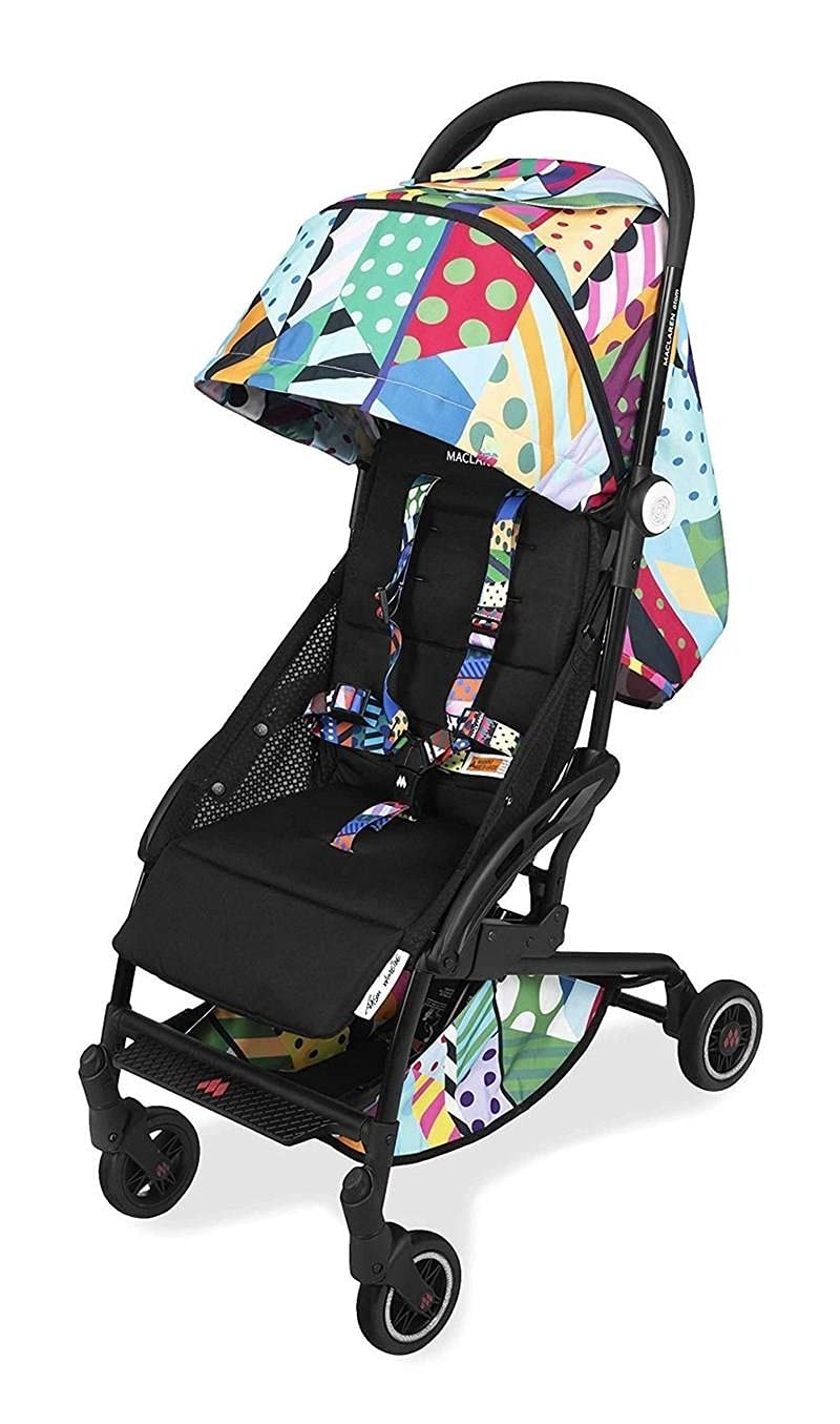 Maclaren Atom Jason Woodside kompakter, flach gefalteter, leichter Kinderwagen, Neugeborene bis 25 kg, ausziehbares wasserdichtes Verdeck UPF 50+, Liegesitz, Passend für Flugreisen, Mit Zubehör