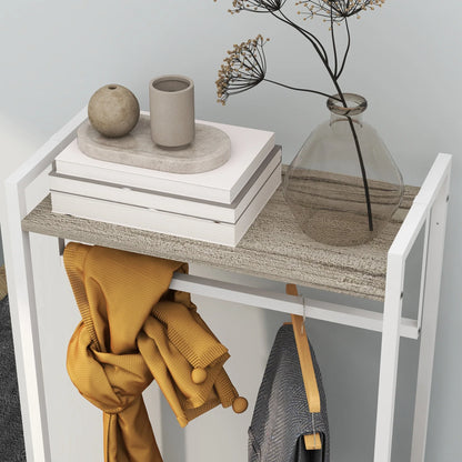 HOMCOM Garderobenständer für Flur mit 3 Stoffschubladen, Kleiderstange und Ablage für Flur, Schlafzimmer, Wohnzimmer 58,5x30x178 cm Natur