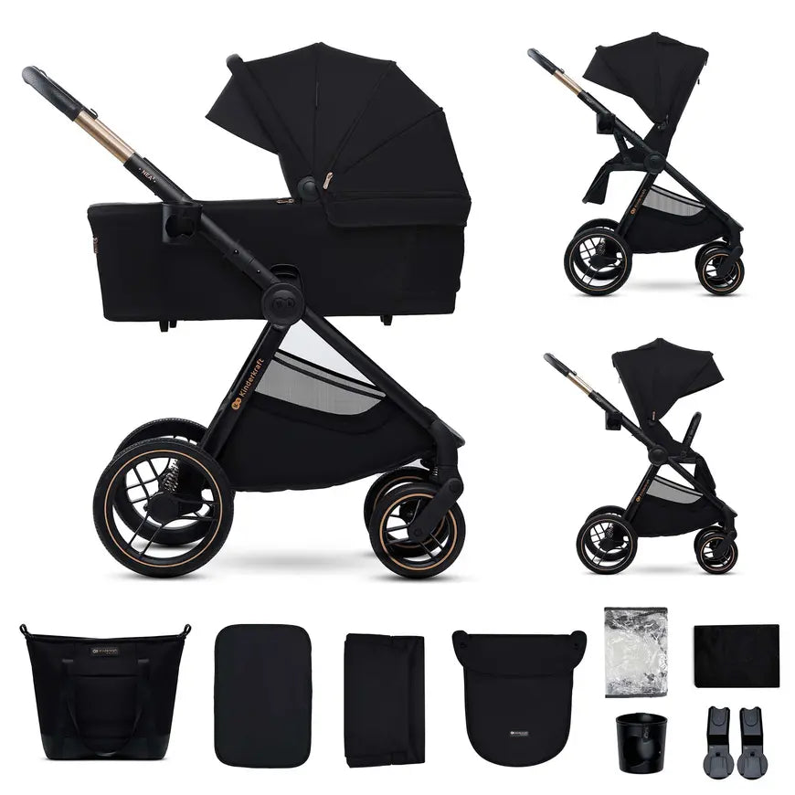 B-Ware Kinderkraft Kinderwagen Buggy Nea 2.0 Midnight Black All Terrain Verstellbar