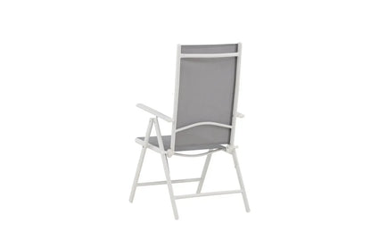 2er Set Gartenstuhl Awa - weißes Gestell aus Aluminium, Sitzfläche aus Textilene, verstellbare Rückenlehne