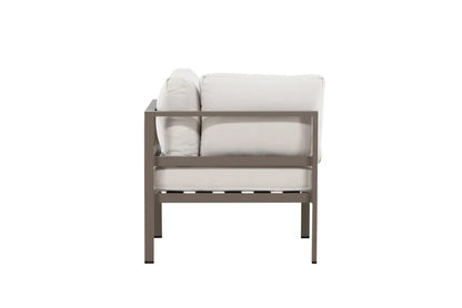 Gartenbank Eckmodul Borelio - Aus Aluminium in den Farben Khaki und Beige