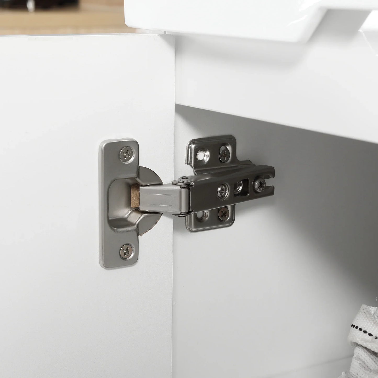 HOMCOM Slim Schuhschrank für bis zu 12 Paare Schuhe für Eingänge und Flure mit 3 verstellbaren Regalen und Schublade aus glänzendem Spanplattenwerkstoff, 60x32x100 cm