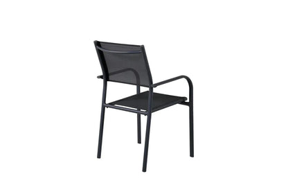 2er Set - Gartenstuhl Ronda aus Textilene und Aluminiumgestell in Schwarz