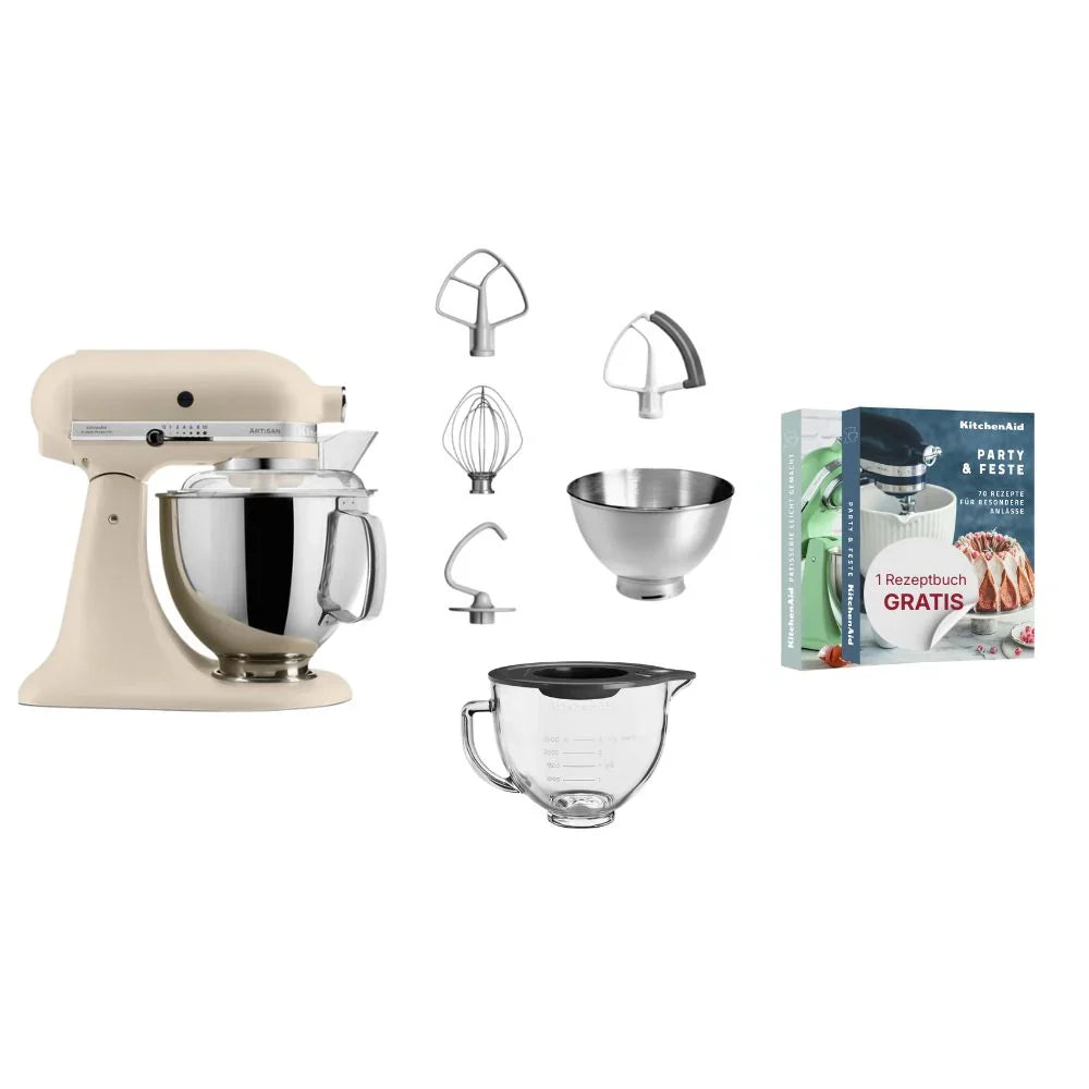 KitchenAid 4,8 L 5KSM175 Artisan Küchenmaschine Glasset mit Glasschüssel